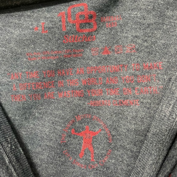 Strikeout Cancer Baseball T-Shirt Used L - Picture 3 of 3